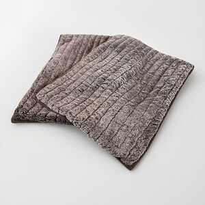 Pair Of UGG Gray Plush Sherpa Zippered Pillow Standard Shams Faux Fur (2) 26x20